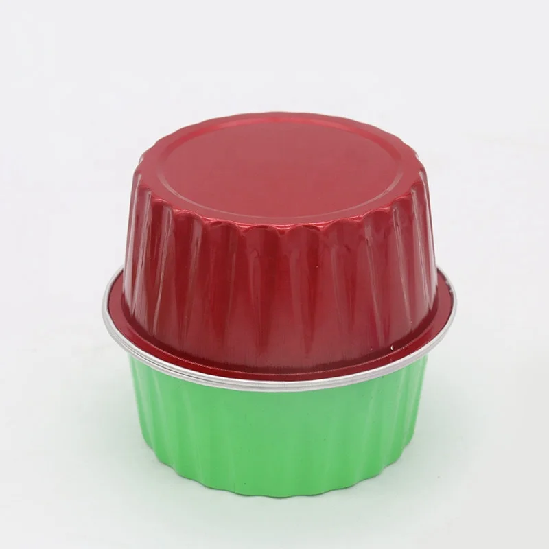 125Ml Cake Baking Container Tool Colorful Pudding Cake Muffin Mousse Color Aluminum Foil Cup