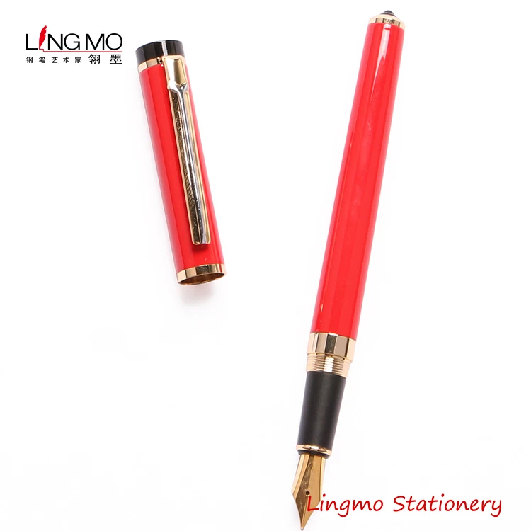 
Nice Writing Red Gold Color Luxury Brass Fountain Pen Souvenir Pen  (60780002355)