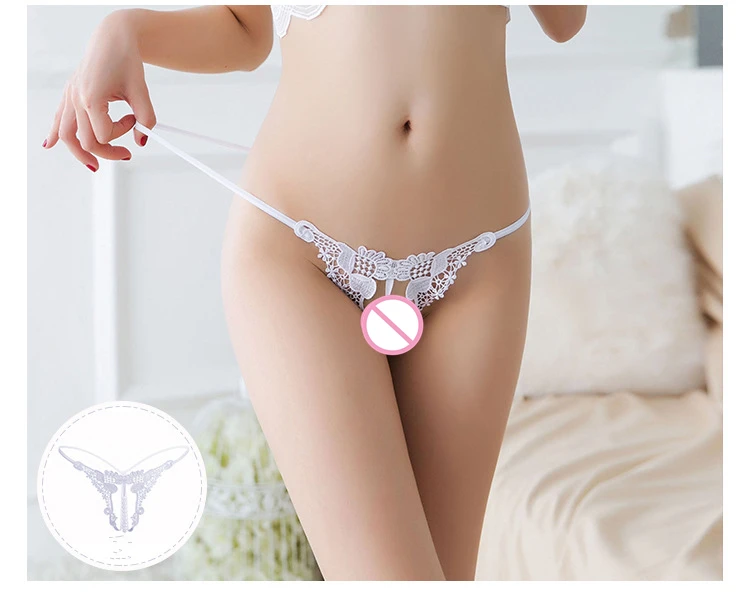 Wholesale sexy embroidery transparent ladies underwear T - back Thong panties