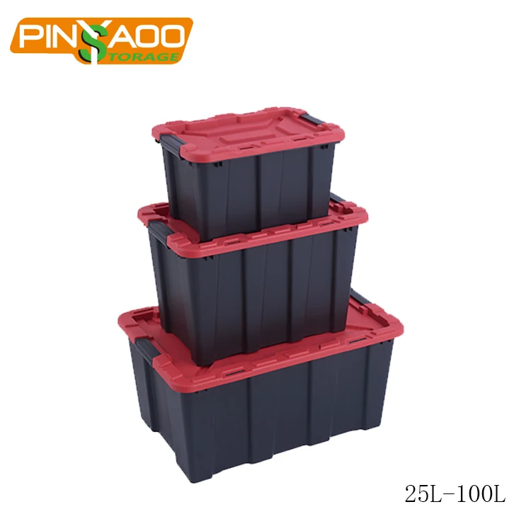 
High Quality 25-100L Plastic Home Storage Box Waterproof Tool Box Case 