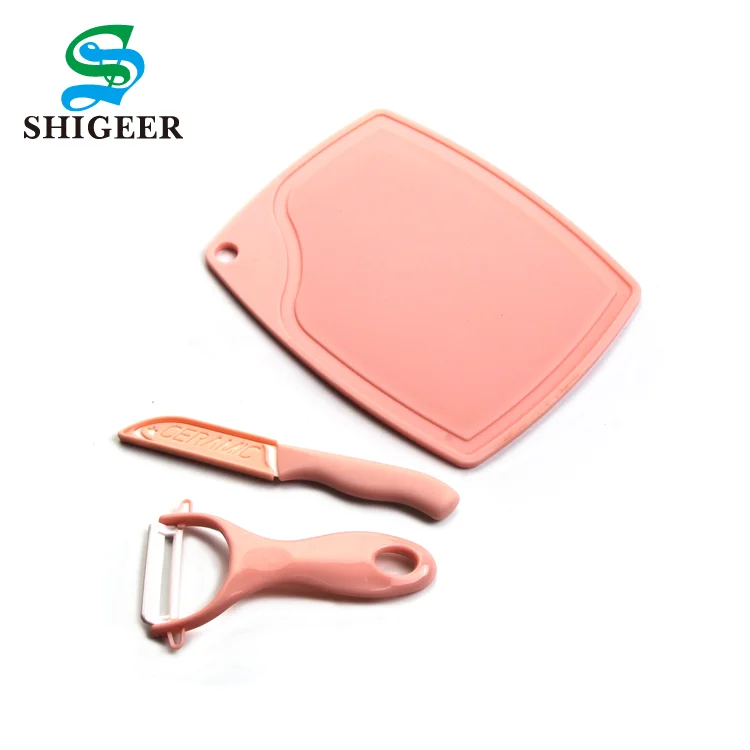 Cheap Customized Kitchen Tool 3 Colour Cutting Board Ceramic Vegetable Fruit Peeler 3Pcs Set