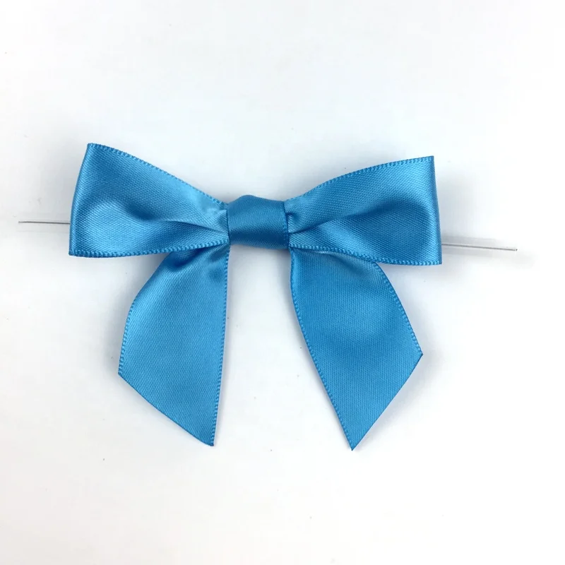Factory Professional Make Gift Satin Ribbon Bow  With Wire Twist Tie