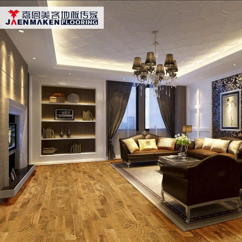 Factory Wholesale 18mm Thickness Hardwood Floor Board European Oak Smooth/Brushed Solid Waterproof Wood Floor
