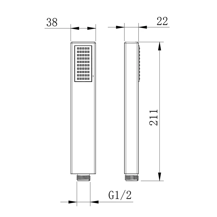 
Environmental Protection Small Massage Shower Jet Shower Head Stick Hand Showers Chrome without Diverter 
