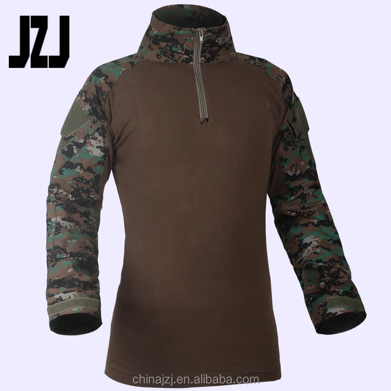 Newest best price 65% Polyester 35% Cotton US Army Camo Frog Long Sleeve Shirt