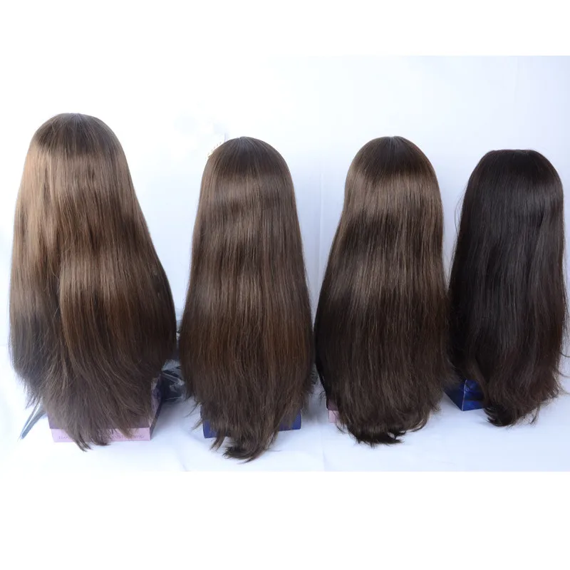100% European Hair Jewish Wig Kosher Wig Sheitel Silk Top Slight Wave Silky Hairpiece Small Layer