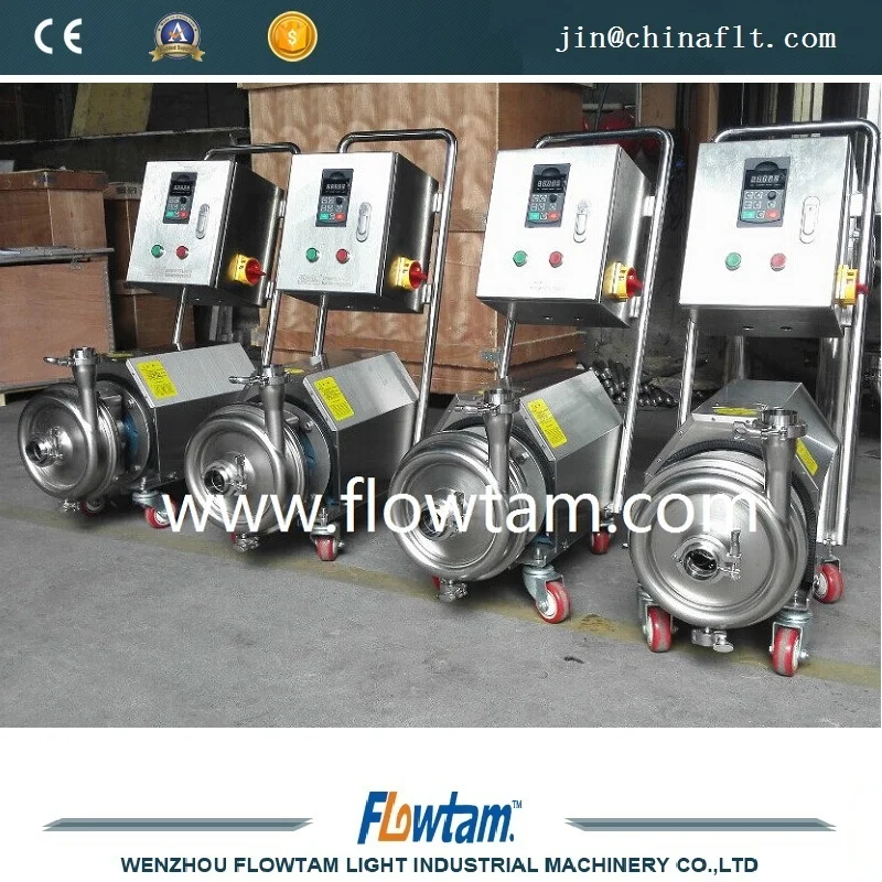 stainless steel sanitary removable centrifugal pump with cart and caster