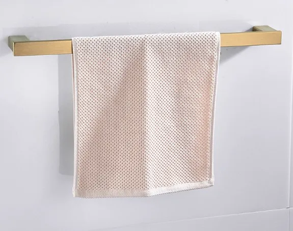 Stainless Steel Towel Holder Modern Bathroom Accessories Rack Wall Mounted Brushed Gold Towel Bar