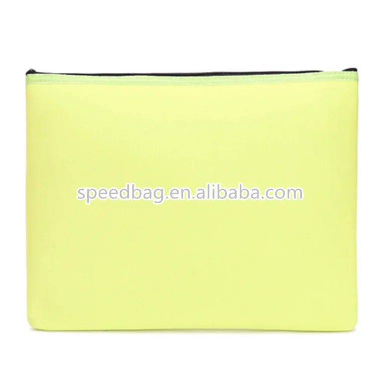 plain Neoprene cosmetic bag women zipper makeup pouch Factory custom