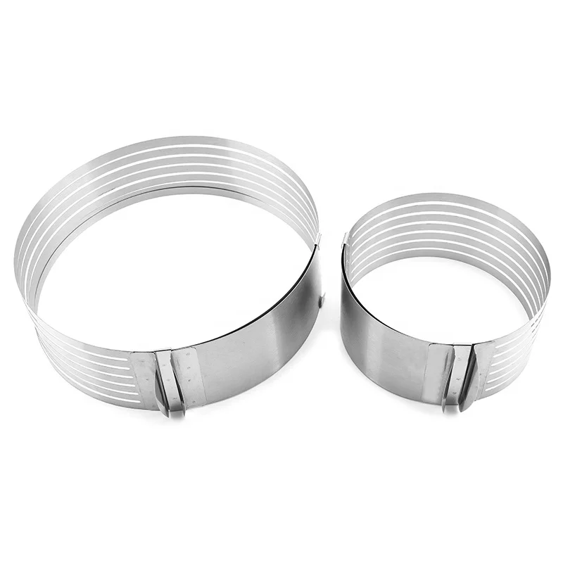 Нож для торта Регулируемый 7 слоев-нержавеющая сталь 9 дюймов до 12 кольцо Форма резак круглые регулируемые формы Мусса