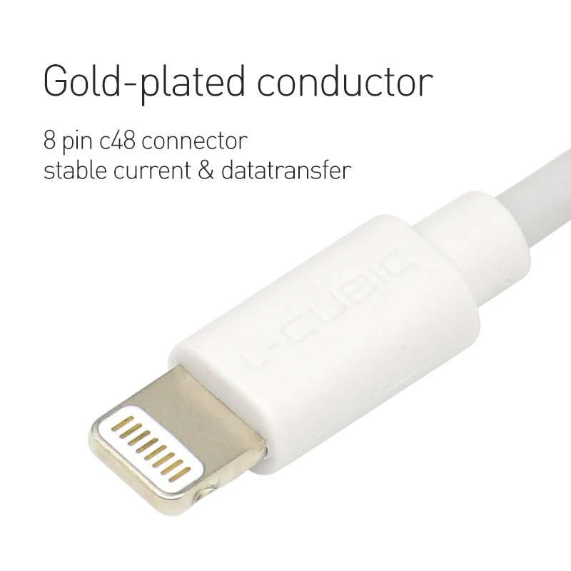 
L-CUBIC For iPhone MFi Certified USB Charging Cable Super Speed Mobile Phone USB Data Cable for iPhone iPad Air iPod 