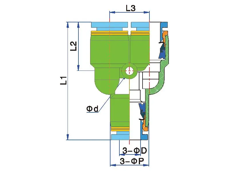 Yee PY Pneumatic Splitter Connector Pneumatic Y  Fitting Plastic One Touch Fitting by NBPT
