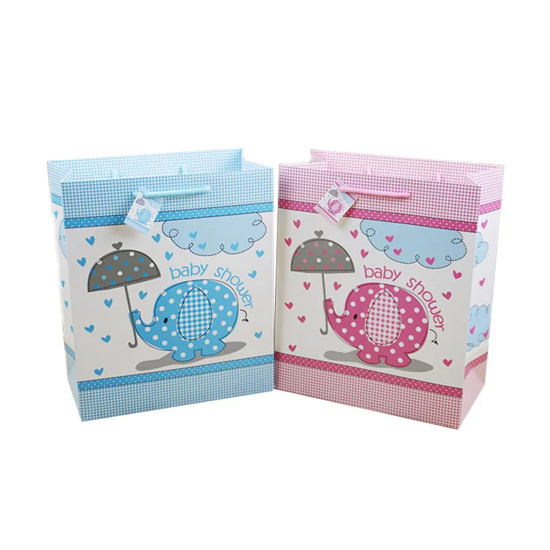 Бумажный подарочный пакет в виде слона для детского дня рождения