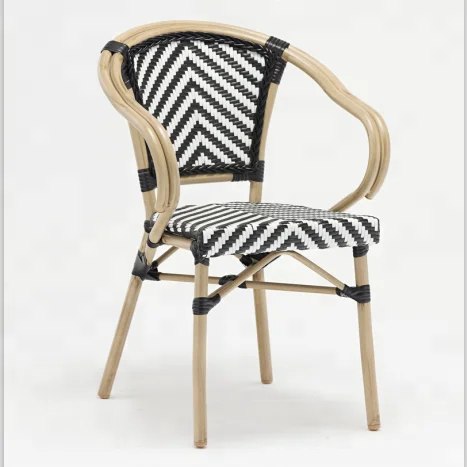 Aluminum bistro chair, french style outdoor cafe chair