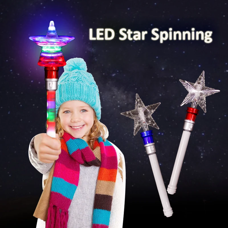 Hot Sale Kids Flashing Wand Toy  Custom LED Star Light Stick Party Lights Star Shaped LED Glow Wand Stick