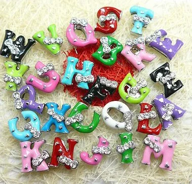 Wholesale High quality metal zinc alloy cute color stranding slide letter