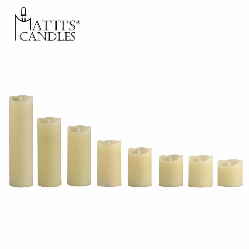 Оптовая продажа, беспламенная движущаяся фитильная Светодиодная свеча Matti для украшения дома