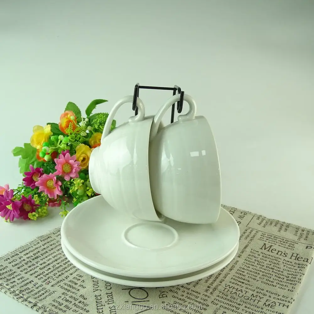 SANBO STOCK Limited Supplies bulk wholesale drinkware ceramic tea cup and saucer espresso coffee cup set with metal rack