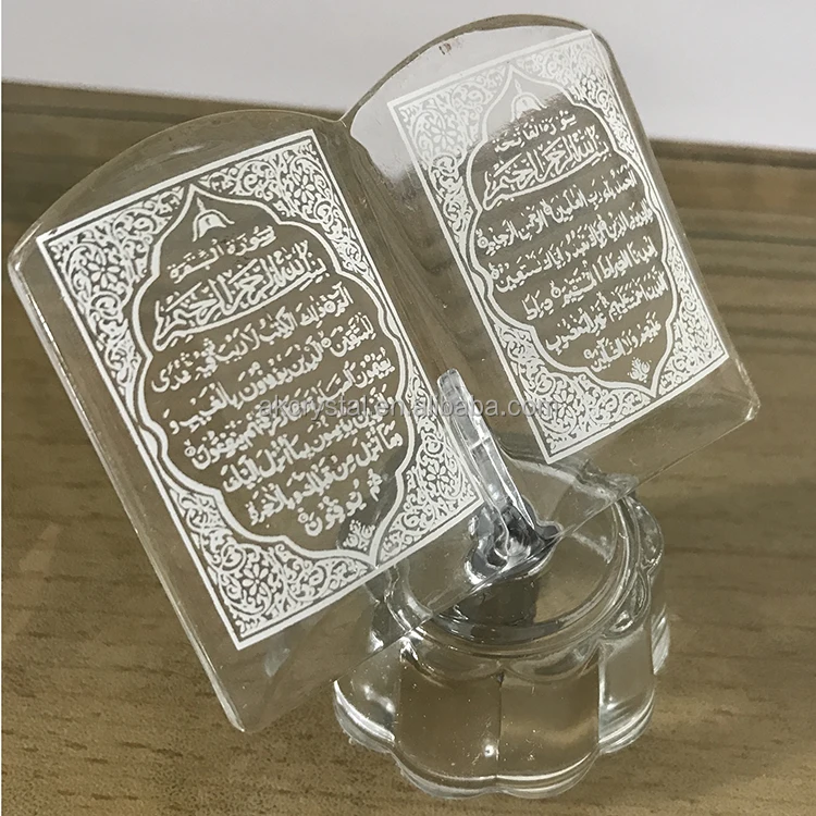 Оптовая продажа мусульманские свадебные сувениры хрустальные в подарок Рамадан ручной работы Хрустальная священная книга