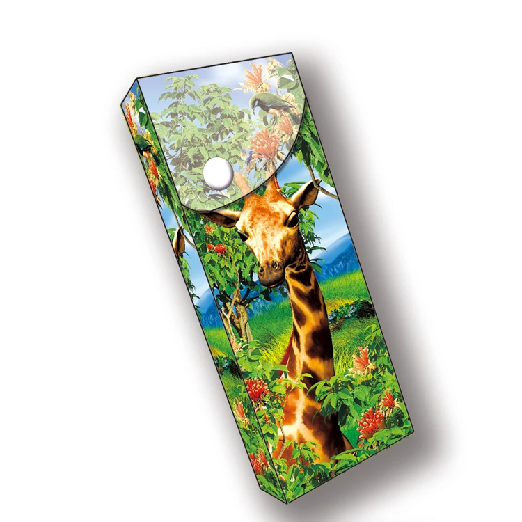 Zebulun Stationery Product Portable Plastic 3D Lenticular Design Pencil Case