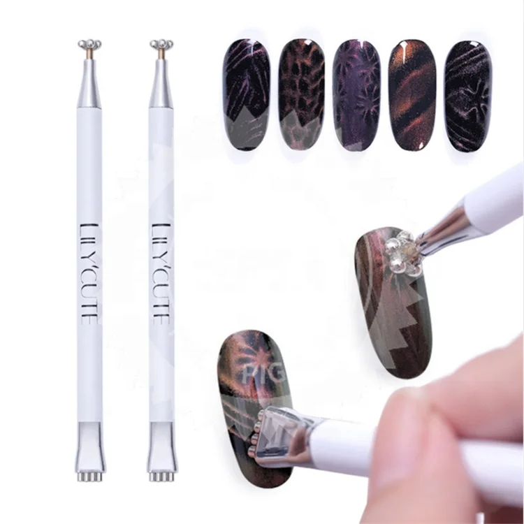 Hali Newest nail art 6 spark color starry 3D Metal Chameleon Colors Change Magnetic Cat Eyes Gel Powder Lacquers Nail Polishes