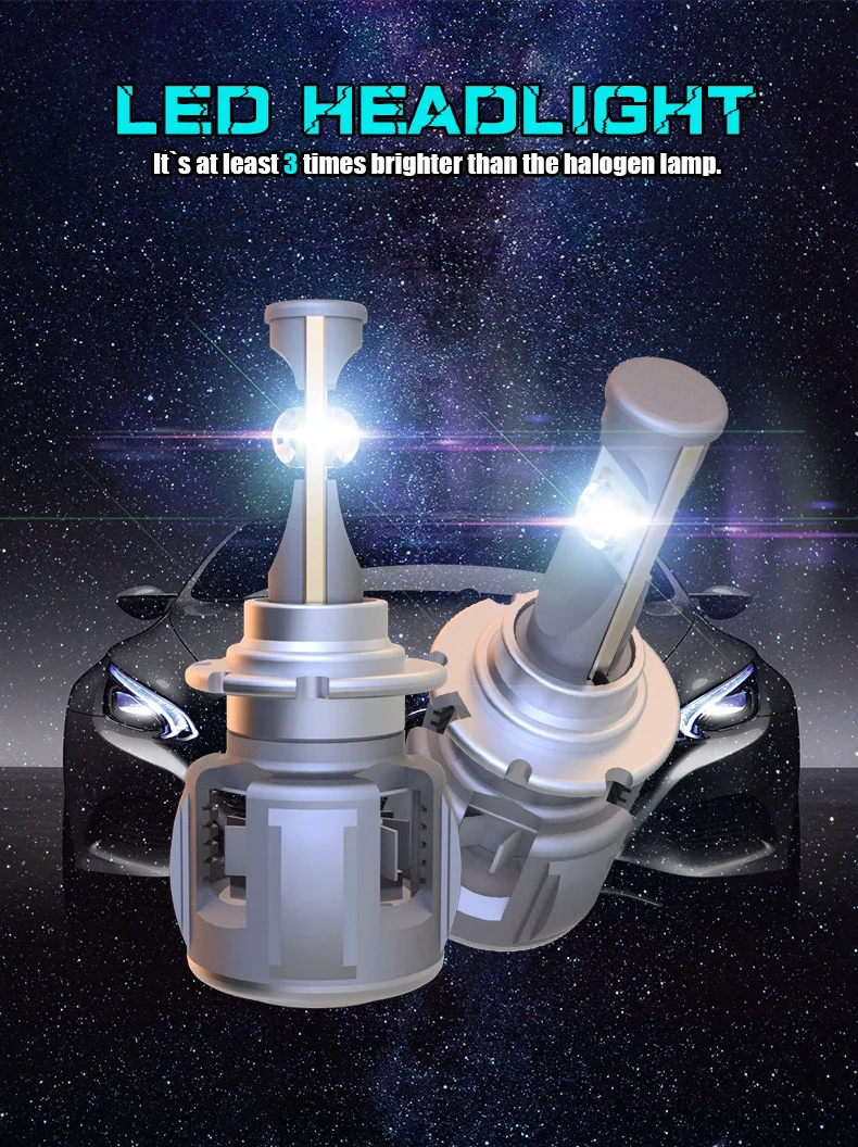 DMEX X70 120W 15600LM Canbus XHP70 D2S LED Headlights Bulb Conversion Kits for HID Lens