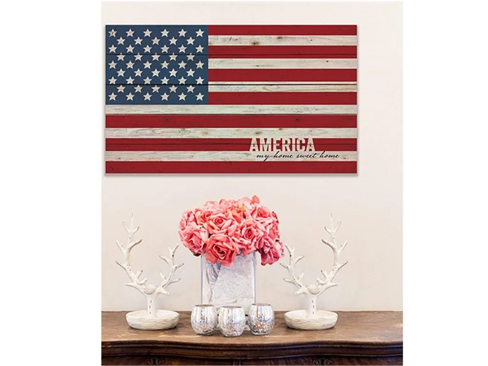 American Flag Patriotic 14 x 24 Wood Pallet Wall Art Sign Plaque
