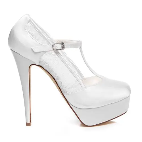 sexy high heel pump platform dyeable satin handmade wholesale bridal shoes with lace in WR-201-39
