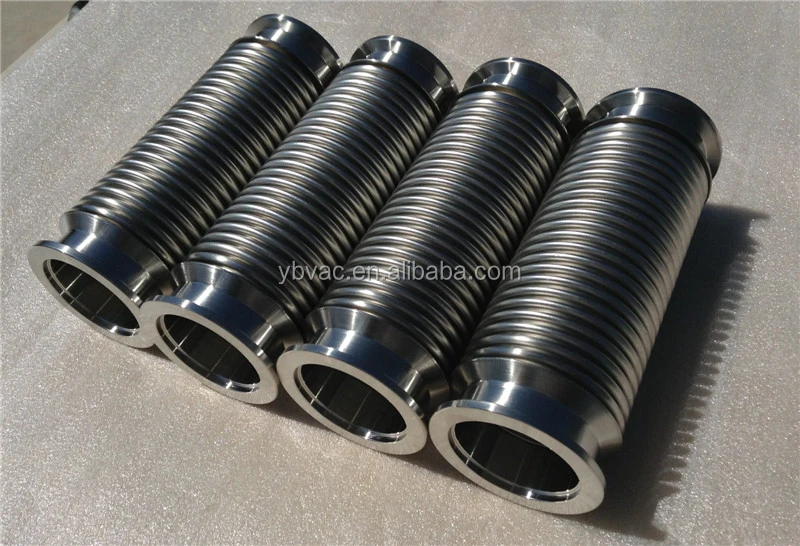 Bellows Hose Metal KF-40, 4 Inch, Flex Coupling, ISO-KF Flange Size NW-40, Stainless Steel