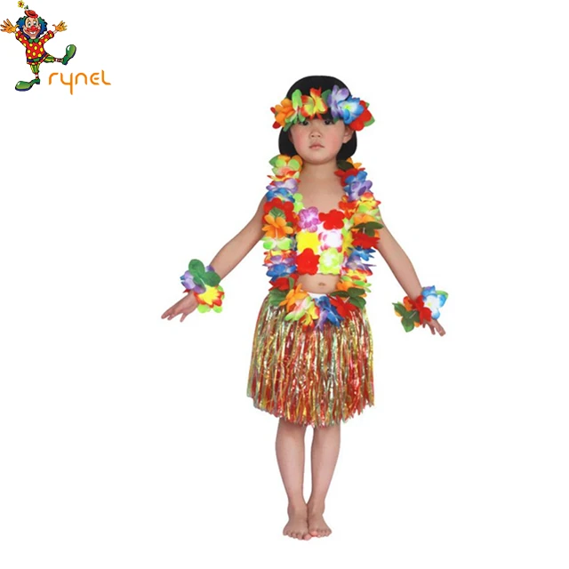 Kids Funny Costumes Hawaiian Skirt With Hulo Cosplay Kids Costumes PGCC4046