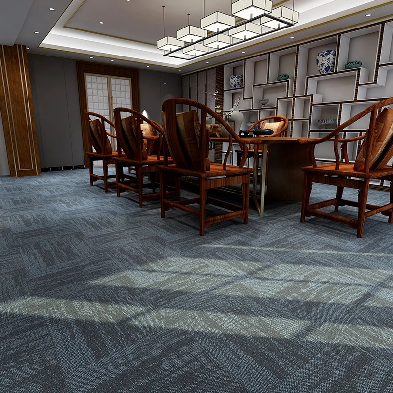 Commercial Cheap Stocks Nonwoven Bitumen Backing Office Nylon Carpet Tiles New Design Shanghai Hangju Gemini HLN series