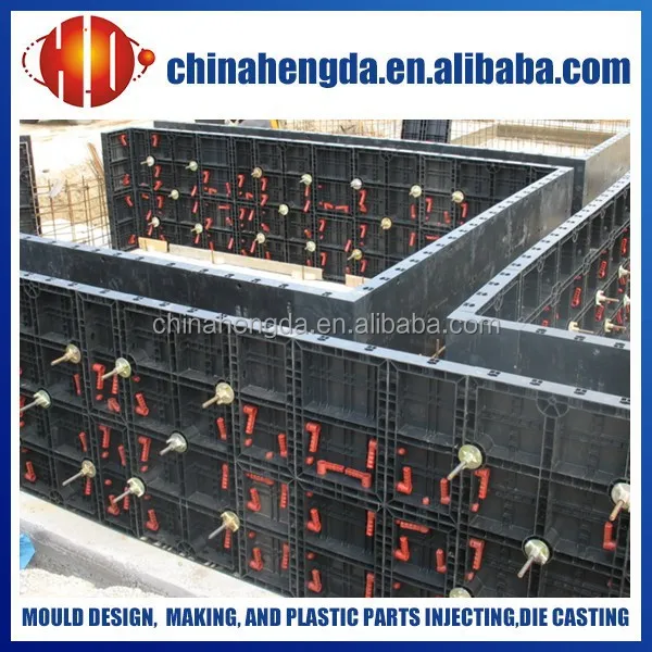 wall system, plastic formwork system, plastic construction coumn formwork