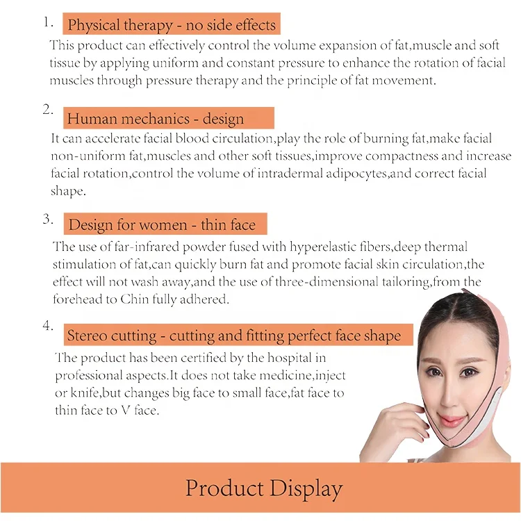 hot sale Neoprene anti-aging chin up lift orange face slimmer band face slimming belt V face mask lift belt for women