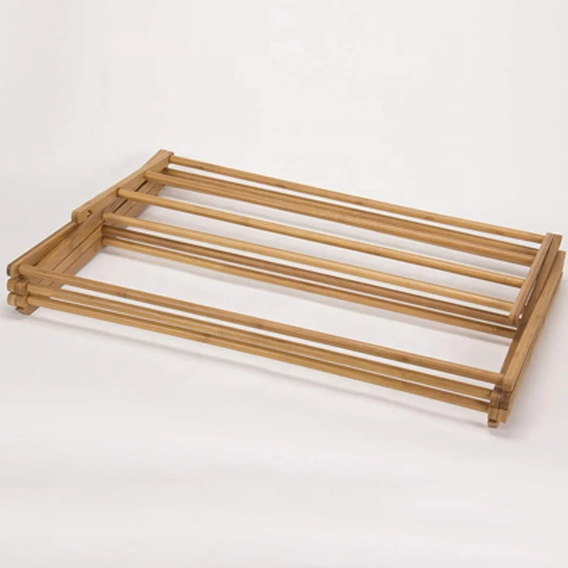 Bamboo wooden heavy duty cloth drying stand clothes rack