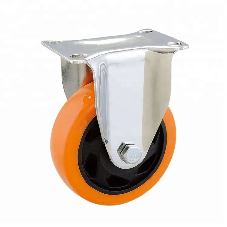 
Airport Trolley 3Inch Orange PU Caster Wheels 