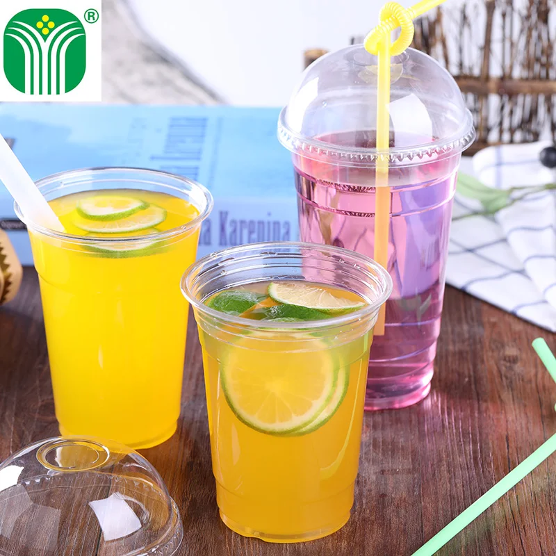 
new products custom print logo 500ml 16oz disposable PET Plastic cup with dome lids 