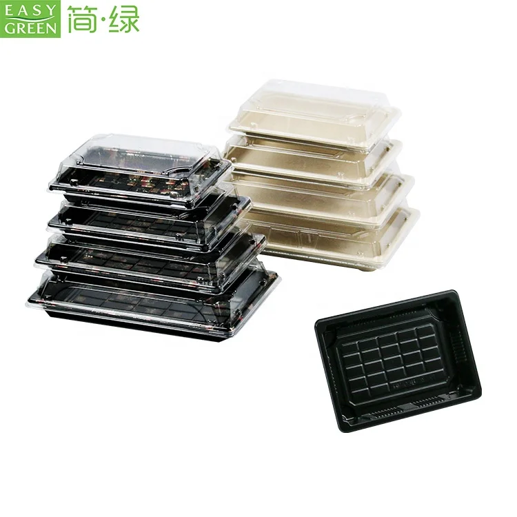 
Easy Green Recycling PS Plastic Black Printing Sushi Disposal Boat Plates 
