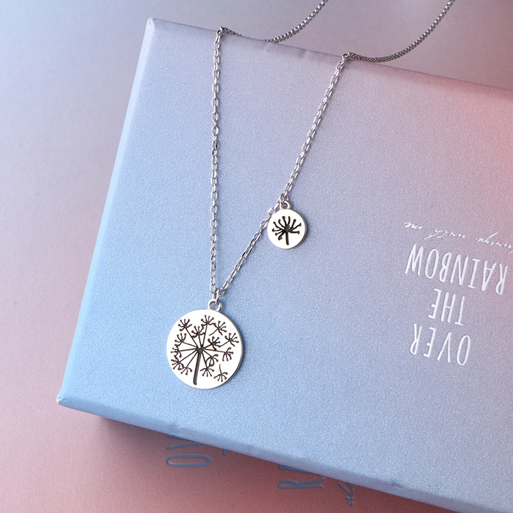 Meaning keeping love Dandelion Seed Sterling Sliver Pendant Charm Wish Necklace
