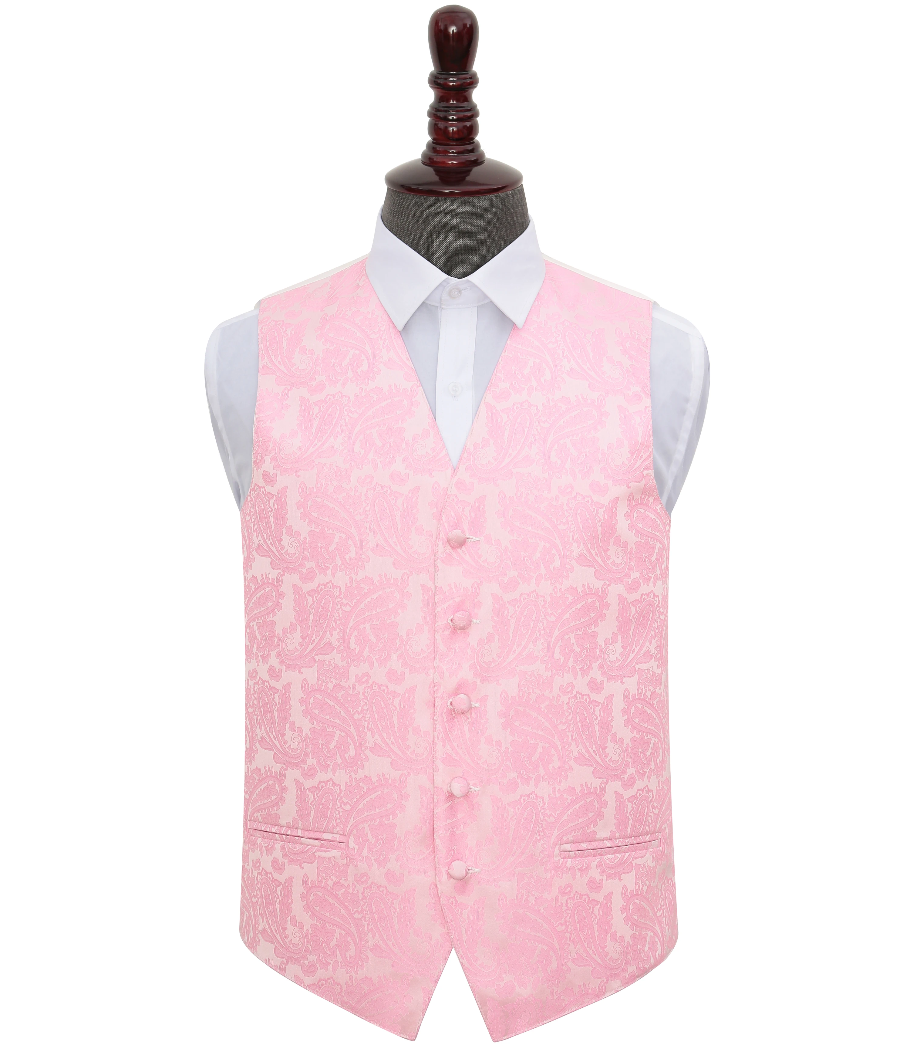 Hot Sale Cheap Price Pink Paisley Lightweight Men Vest and Waistcoat Formal