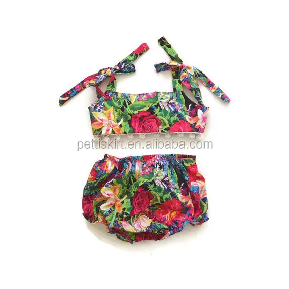 
2021 fashion open micro bikini Baby Girls Flower Pattern 2 PCS Beachwear mommy and me swimwear 