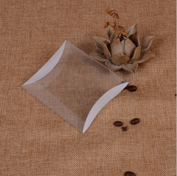 Custom logo Cheap transparent small Clear PVC Plastic Pillow shape jewelry gift Packaging candy Box case for watch