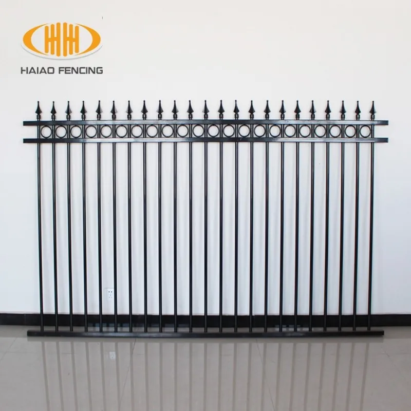 Beautiful wall boundary black tubular steel fence panel