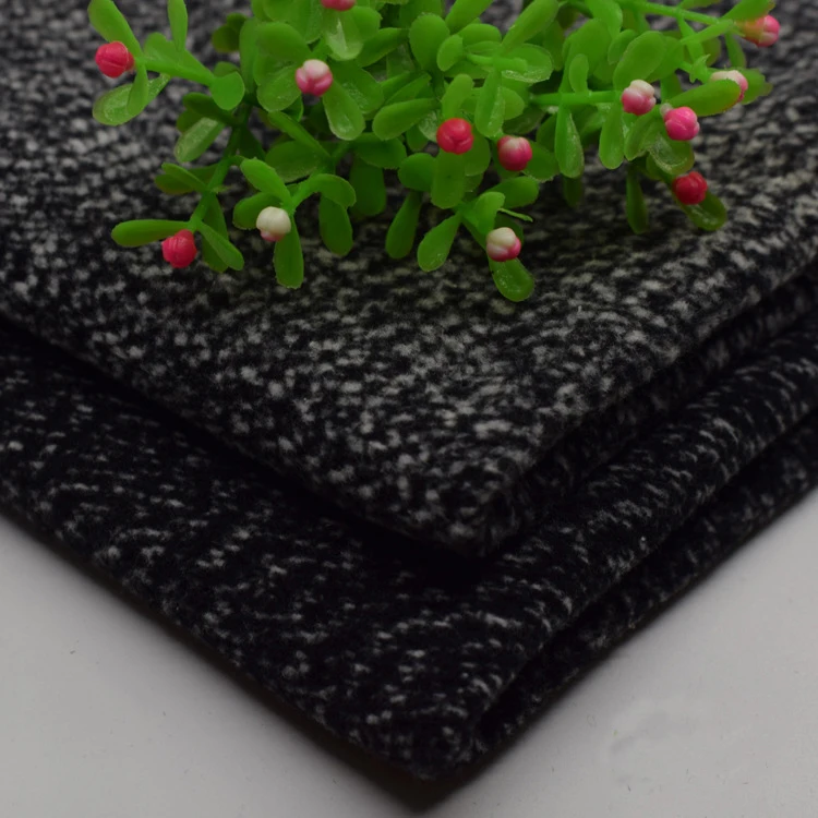 Solid color 500 gsm brushed 100% polyester artificial tweed cashmere fabric wholesale