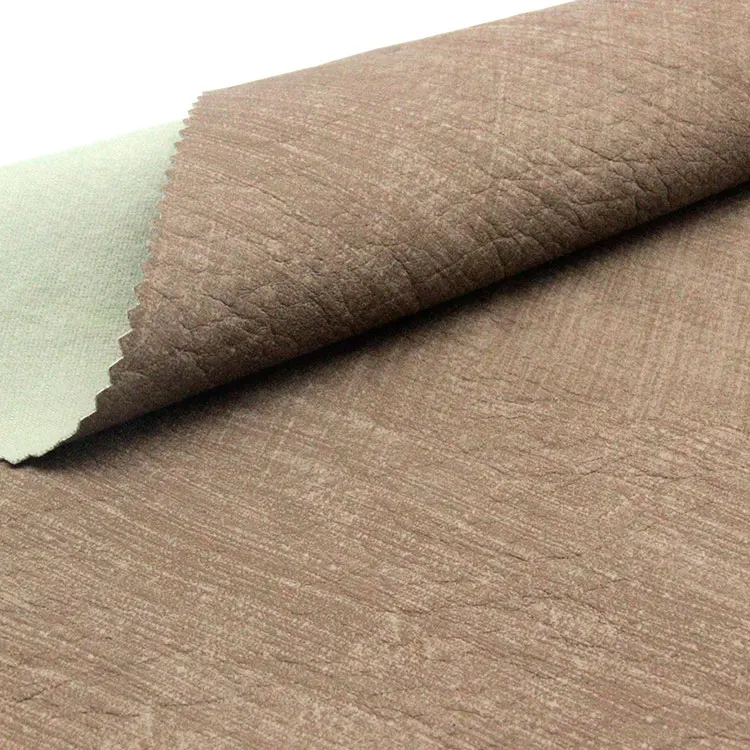 synthetic pvc handmade aniline marine pu brown leather fabric cloth rexine price per yard stock lot in wenzhou tannery