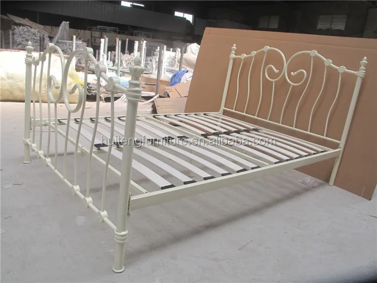 modern style design bedroom furniture set best support modern black double metal bed platform frame metal bed