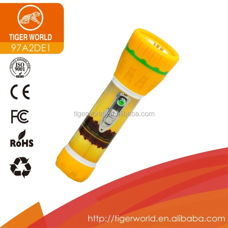 Tiger world emergency lighting dry battery flashlight hand held powerful security torch light for sale