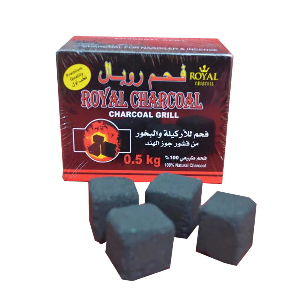 HQHC0025 HongQiang charcoal manufacturer low ash coconut shell cubes briquette charcoal for shisha hookah