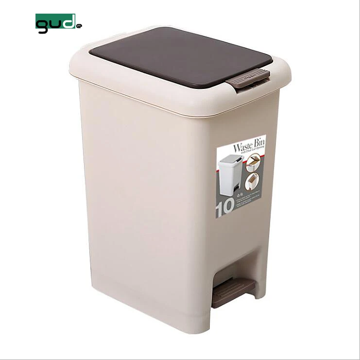 china supplier 10l household dual purpose pressing type trash can with pedal dustbin waste bin