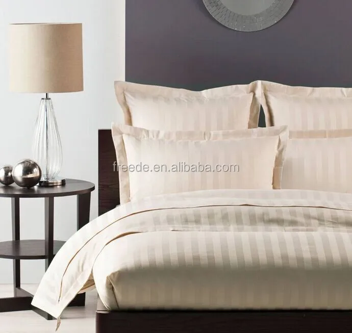 600Thread count 100% percale cotton 1cm sateen stripe plain dyed fabric for hotel bedding linen sheets