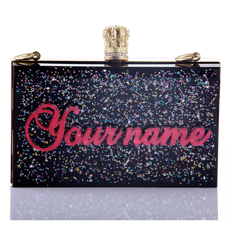 Handmade high quality customized Light in the Dark acrylic evening clutches